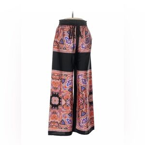 Zara Paisley Print Wide-Leg Pants